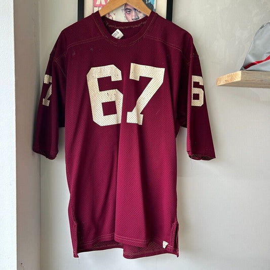 VINTAGE | Thrashed Maroon 67 Football Jersey sz M