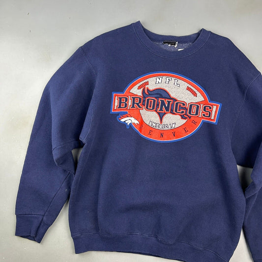 VINTAGE | NFL Denver Broncos Football Logo Crewneck Sweater sz S Adult