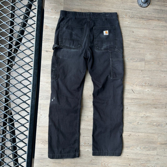 VINTAGE | Carhartt Faded Black Paint Splatter Workwear Pants sz W32 L30