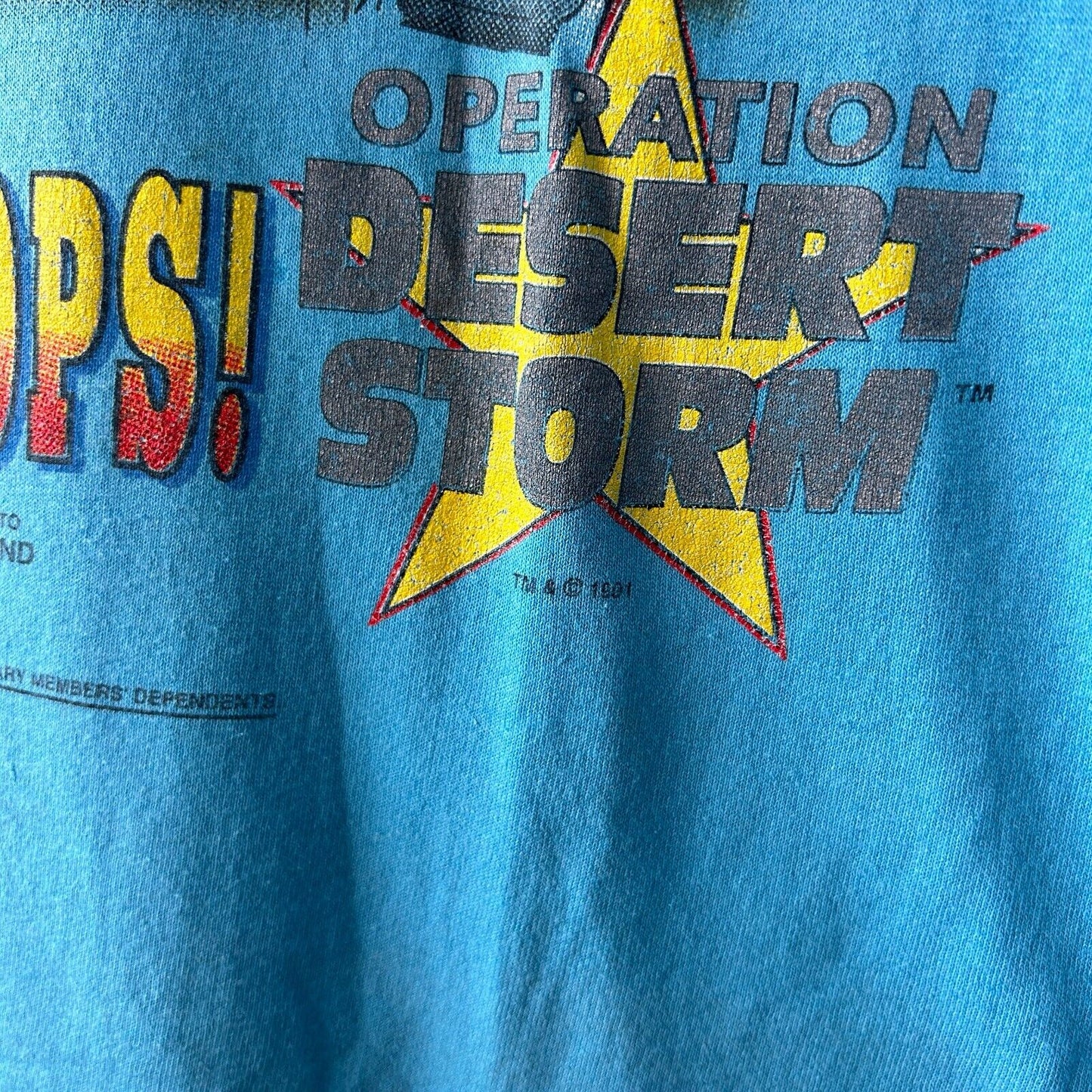 VINTAGE 90s | Operation Desert Storm Navy Military T-Shirt sz L Adult