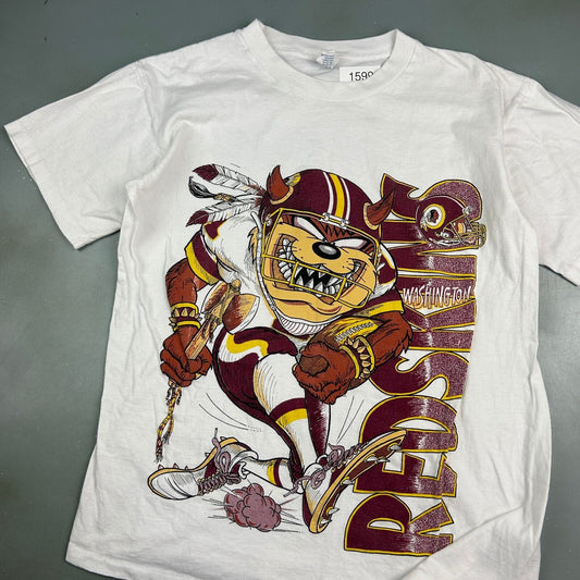 VINTAGE 90s | TAZ NFL Washington Redskins Football Cartoon T-Shirt sz S-M Adult