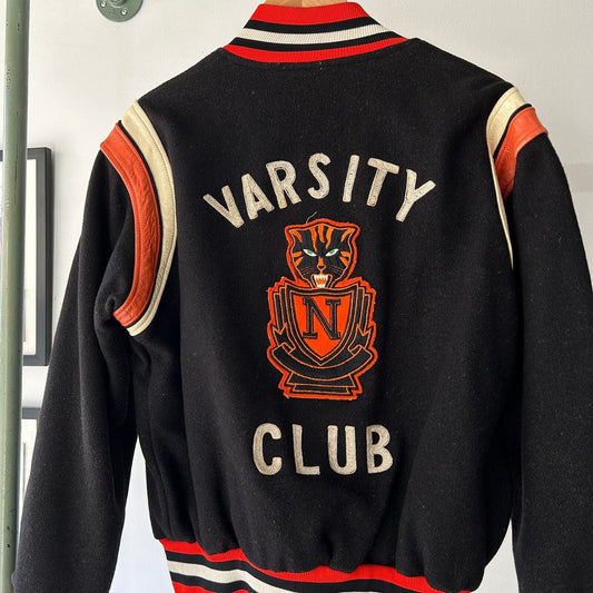 VINTAGE 1979 | Varsity Club Wool Chain Stitched Bomber Jacket sz 40 *M Adult