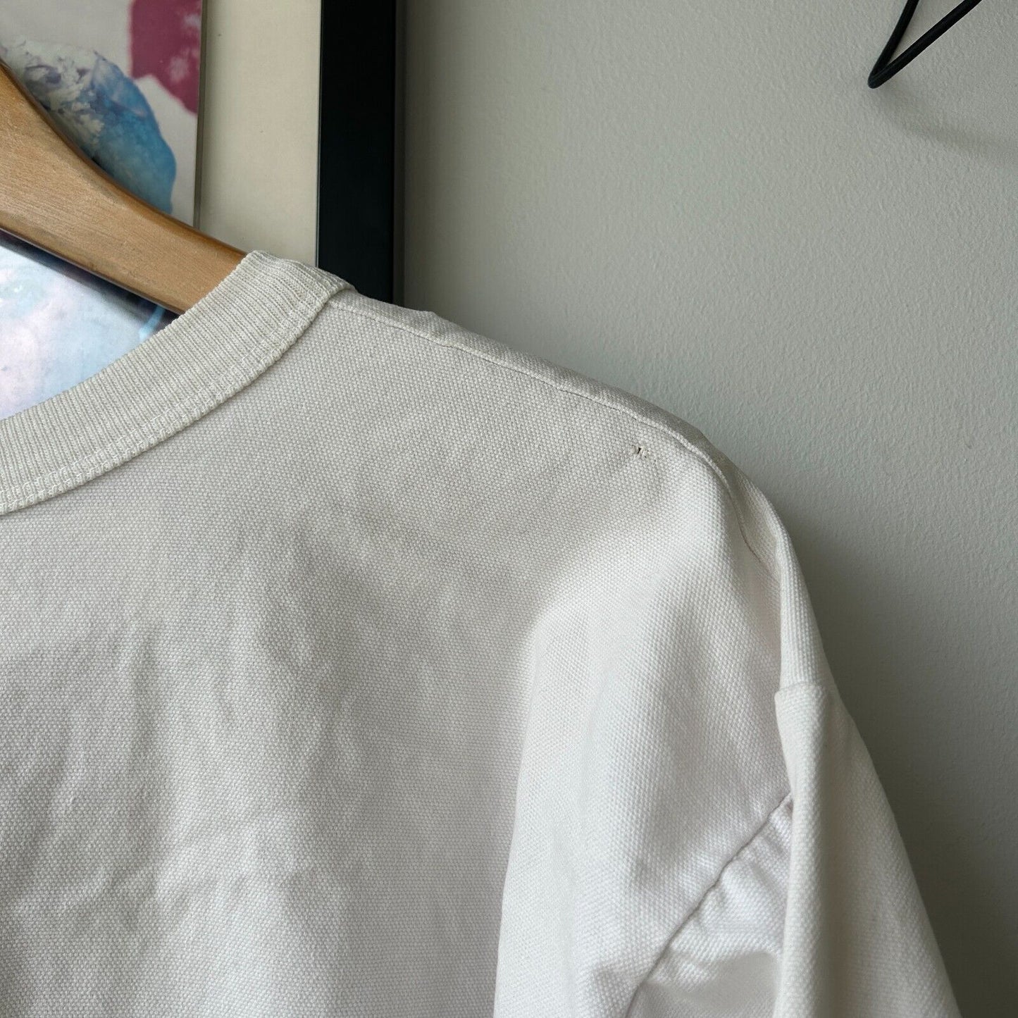 VINTAGE 80s | REEBOK Embroidered Logo White Cotton Canvas Sweater sz M-L Adult