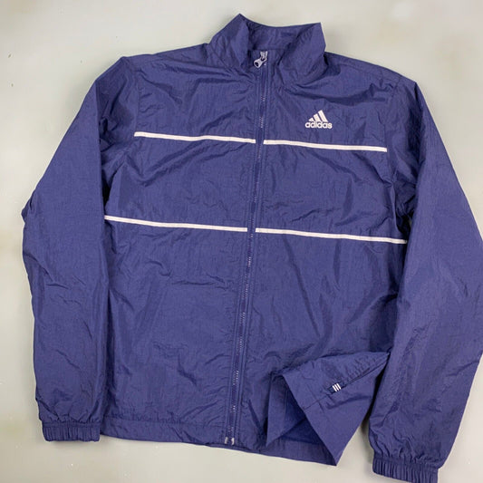 VINTAGE ADIDAS Navy Windbreaker Track Jacket sz Small Adult