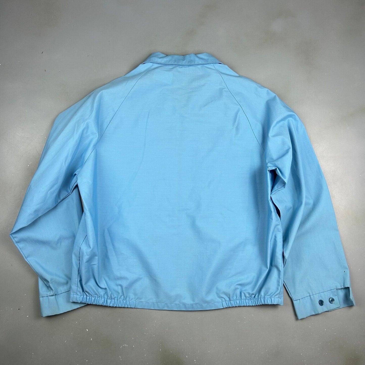 VINTAGE 70s-80s | Wells Royal Prest Light Blue Harrington Work Jacket sz L Adult