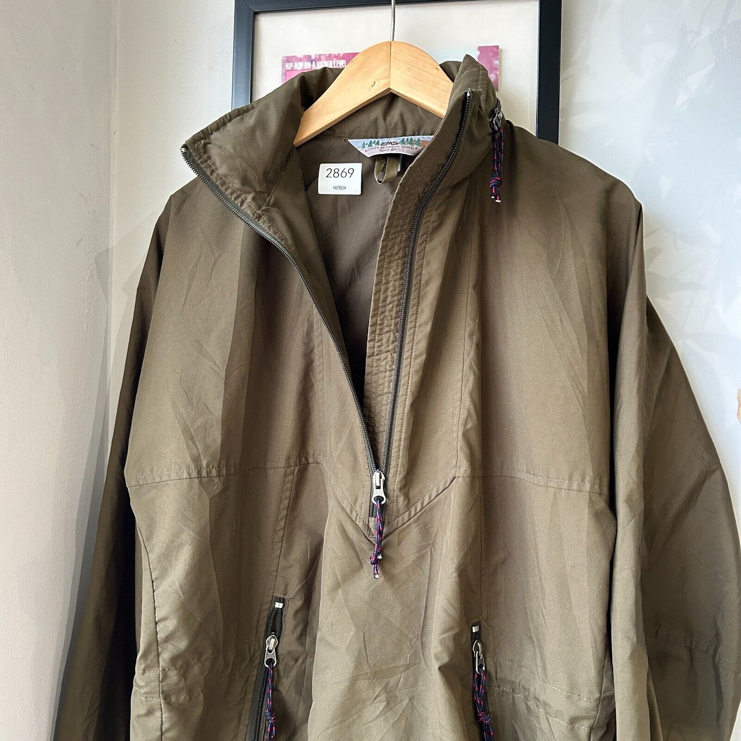 VINTAGE | EMS 1/2 Zip Olive Anorak Windbreaker Jacket sz S