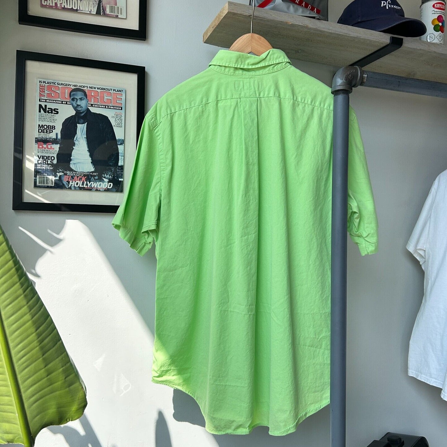 VINTAGE | Ralph Lauren Lime Short Sleeve Button Down Shirt sz XL