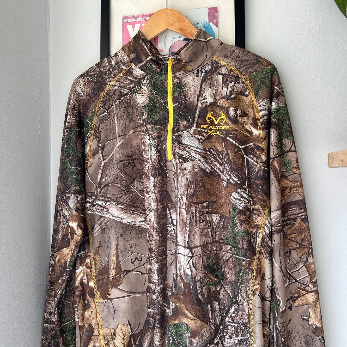 VINTAGE | Real Tree Camo 1/4 Zip Long Sleeve Jersey sz M