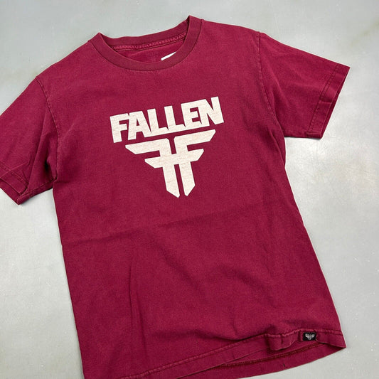 VINTAGE | Fallen Skateboard Shoes Maroon T-Shirt sz S Men Adult