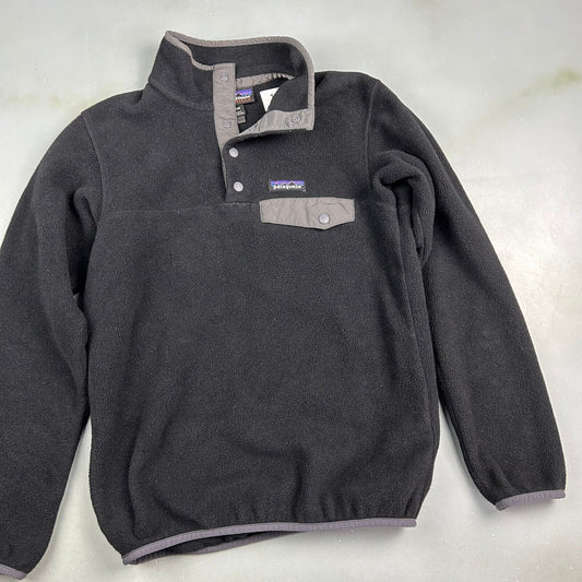 VINTAGE Patagonia Synchilla Snap T Black Fleece Sweater sz XXS Adult