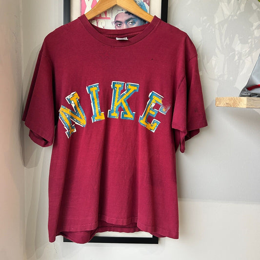 VINTAGE 80s 90s | Nike Arch Logo Faded Red T-Shirt sz S-M