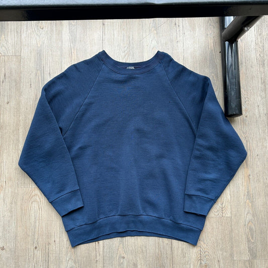 VINTAGE | Fruit Of The Loom BLANK Navy Crewneck Sweater sz M/L Adult