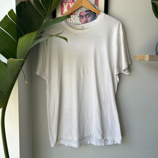 VINTAGE 90s | Blank White Paper Thin T-Shirt sz M-L