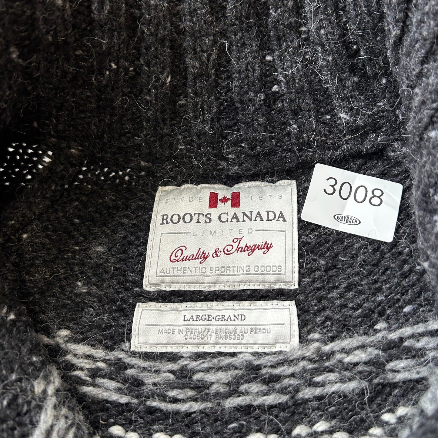 VINTAGE | Roots Canada Alpaca Wool Zip Up Knit Sweater sz L