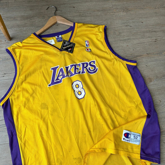 VINTAGE | LA LAKERS #8 KOBE Bryant Champion Basketball Jersey sz 52 XXL Adult