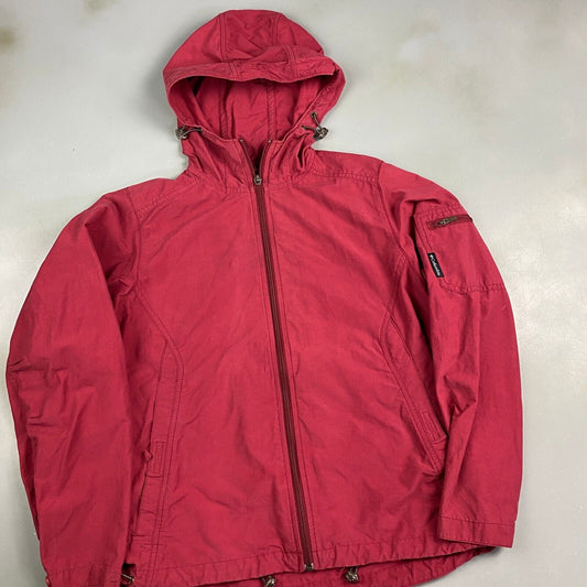 VINTAGE 90s Columbia Red Cotton Blend Tech Windbreaker Jacket sz Small Adult