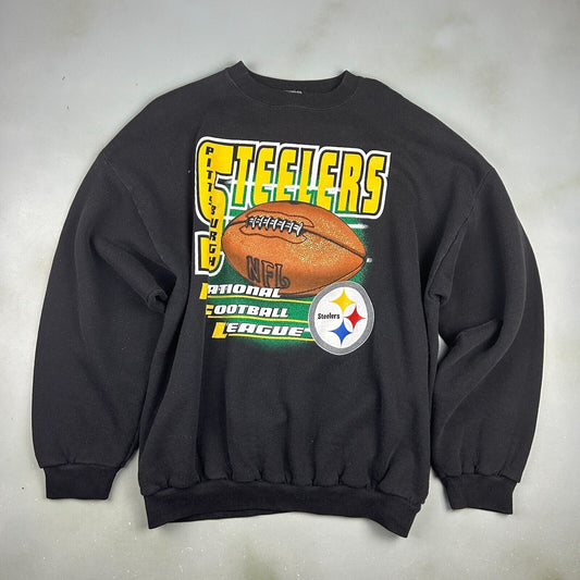 VINTAGE 90s | Pittsburgh Steelers NFL Football Crewneck Sweater sz XXL Adult