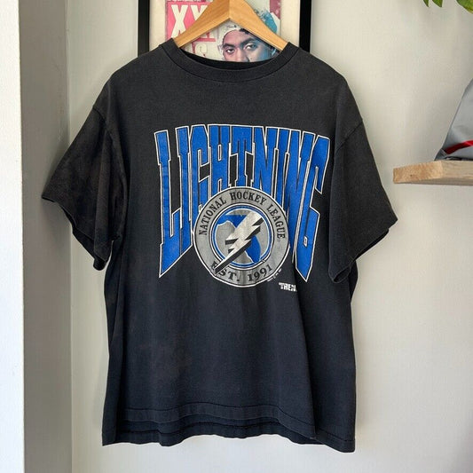 VINTAGE 90s | Tampa Bay Lightning NHL Faded Hockey T-Shirt sz L