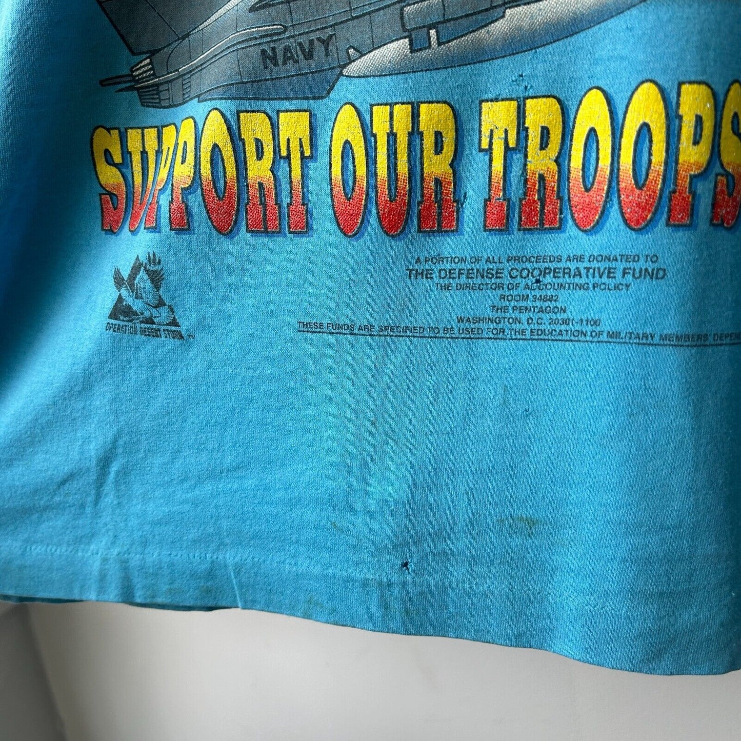 VINTAGE 90s | Operation Desert Storm Navy Military T-Shirt sz L Adult