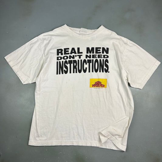 VINTAGE 1995 | Real Men Dont Need Instructions Home Improvement T-Shirt sz XL