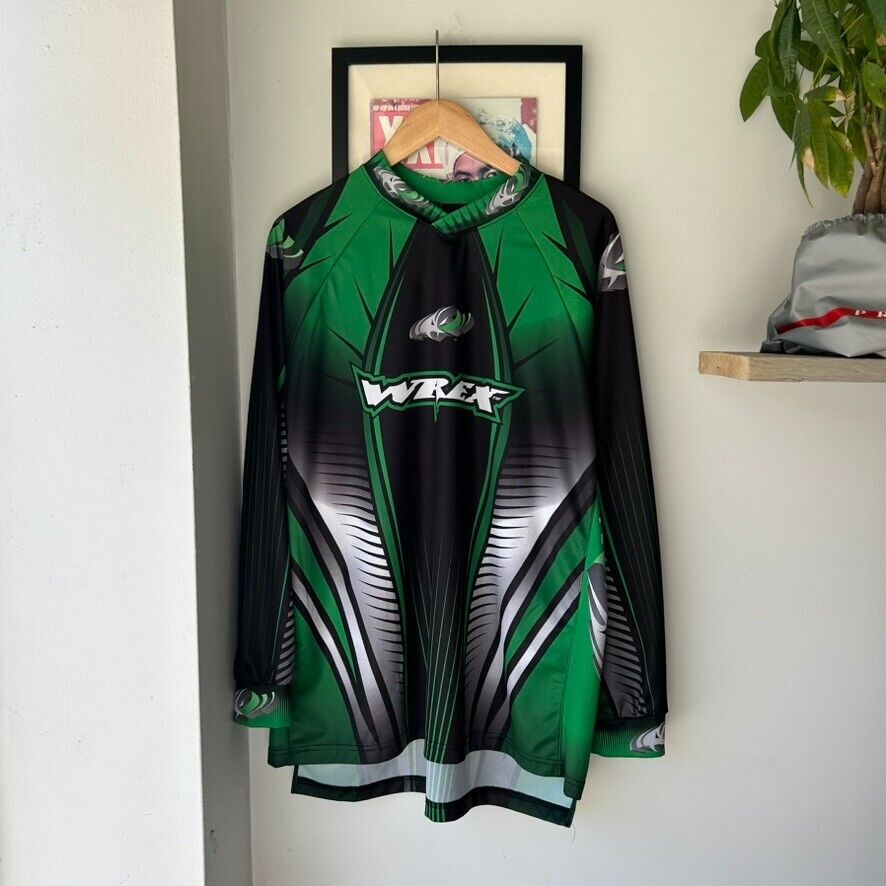 VINTAGE 90s | WREK Black Moto Long Sleeve Jersey sz L