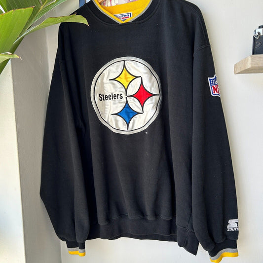 VINTAGE 90s | Pittsburgh Steelers STARTER NFL Crewneck Sweater sz XL Adult