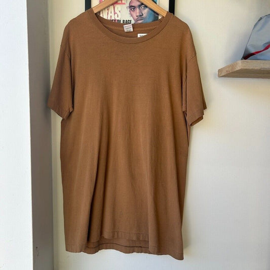 VINTAGE 90s | Faded Brown Blank FOTL T-Shirt sz XL