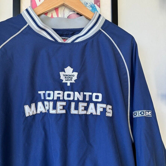 VINTAGE | Toronto Maple Leafs CCM Pullover Hockey Jacket sz M-L