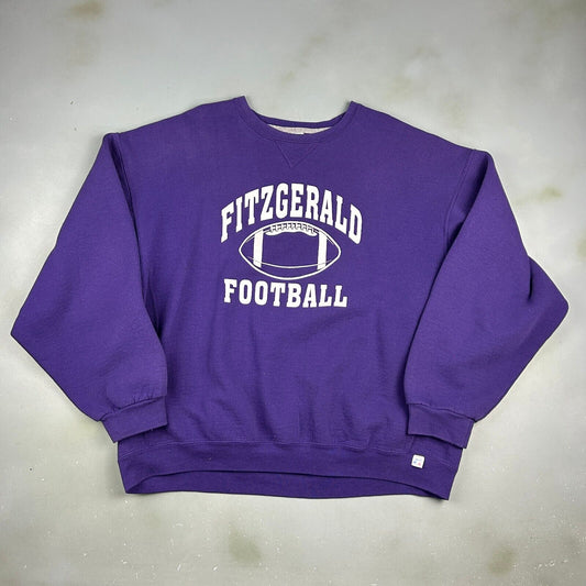 VINTAGE | Fitzgerald Football Purple Russell Crewneck Sweater sz XXL Adult