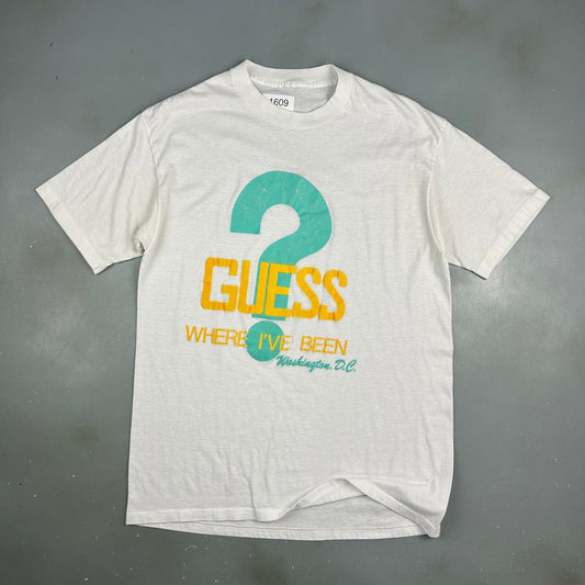 VINTAGE 90s | Guess Where Ive Been? Washington DC T-Shirt sz M Adult