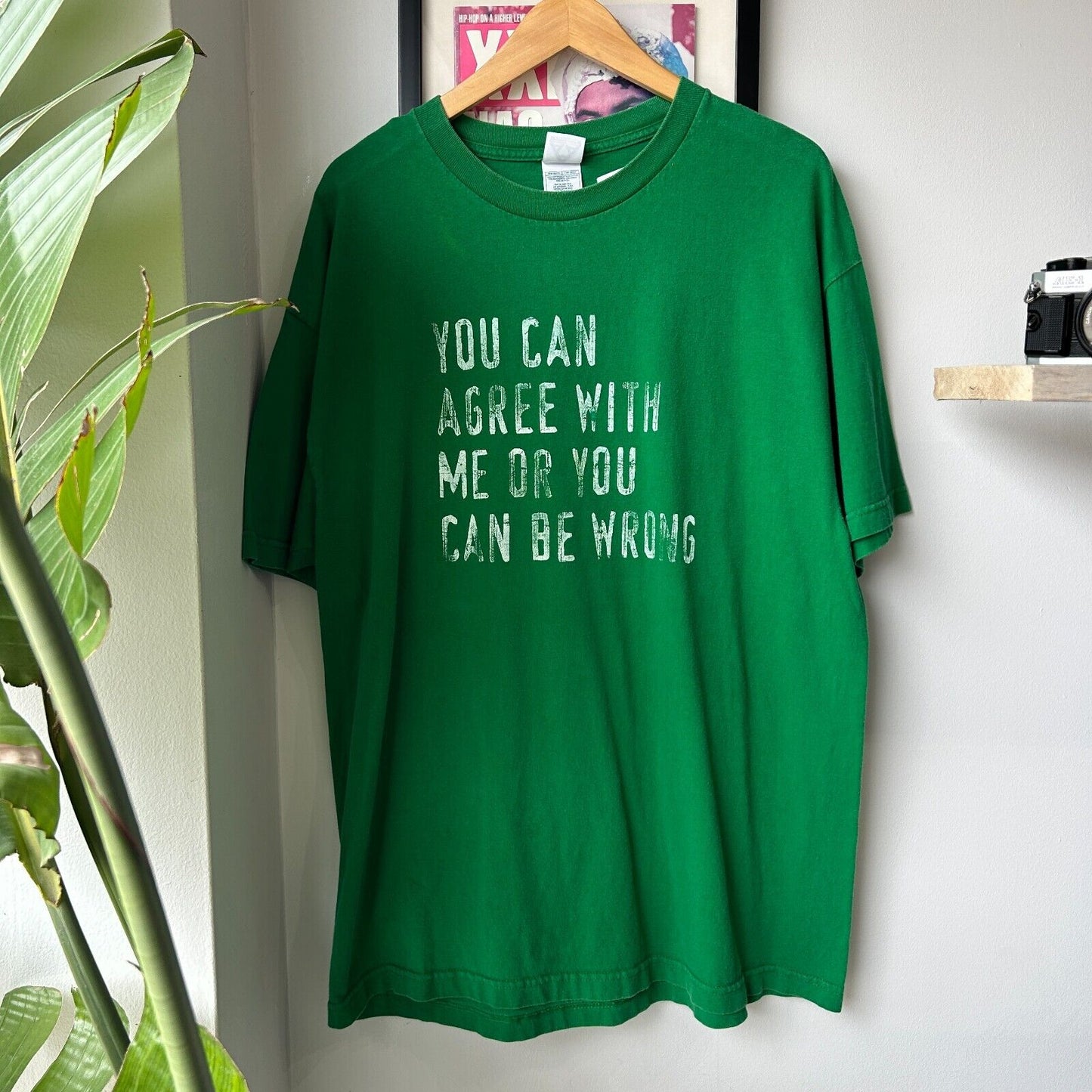 VINTAGE | You Can Agree With Me Or Be Wrong Green T-Shirt sz XL Adult