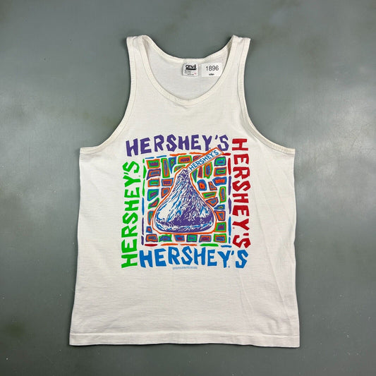 VINTAGE 90s | HERSHEY'S Chocolate Art Print Sleeveless Tank T-Shirt sz L Adult