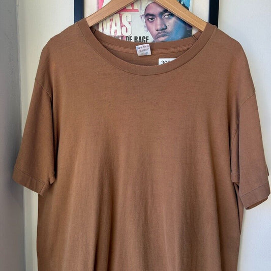 VINTAGE 90s | Faded Brown Blank FOTL T-Shirt sz XL