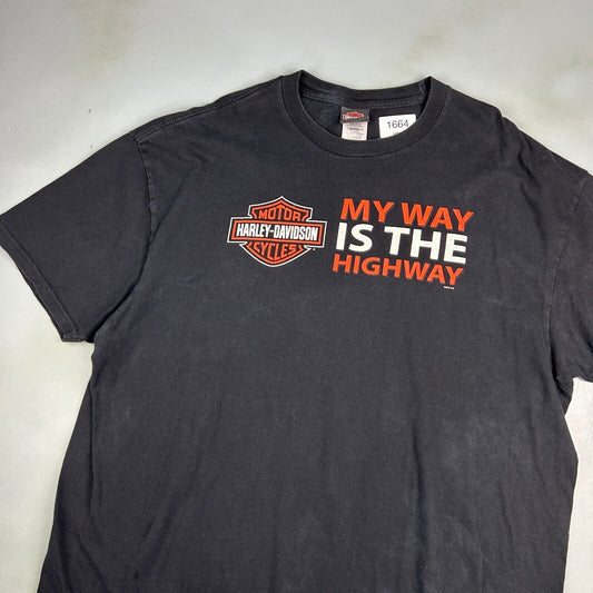 HARLEY DAVIDSON Motor Cycles My Way Is The Highway PA Biker T-Shirt sz 3XL Adult