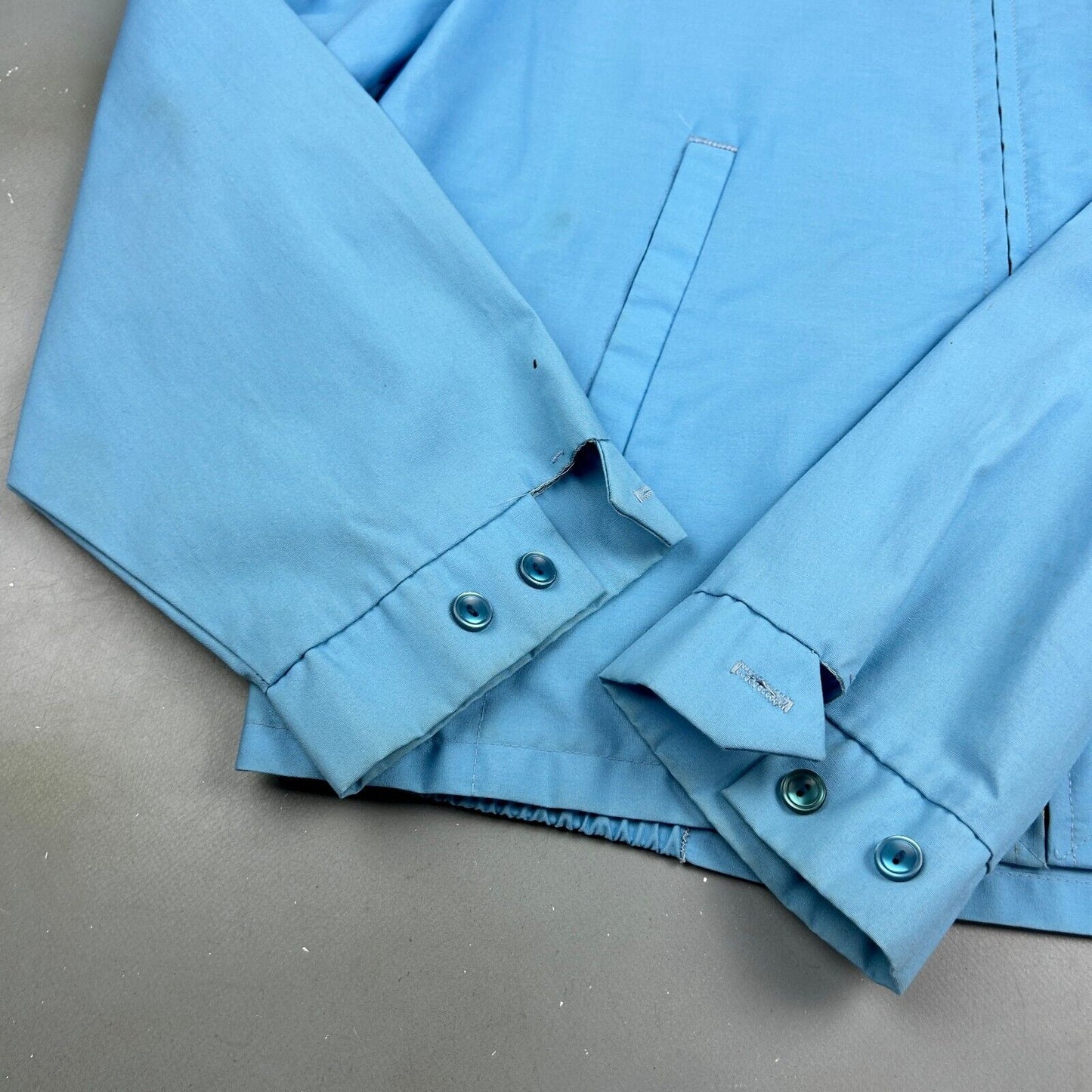 VINTAGE 70s-80s | Wells Royal Prest Light Blue Harrington Work Jacket sz L Adult