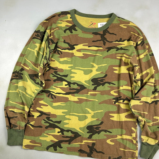 VINTAGE | Military Army Camo Long Sleeve T-Shirt sz M Adult