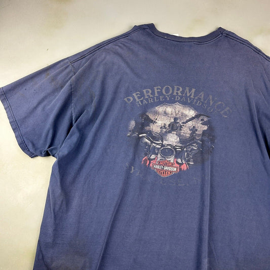 VINTAGE | HARLEY DAVIDSON Motor Cycles Thrashed Faded T-Shirt sz 3XL Adult