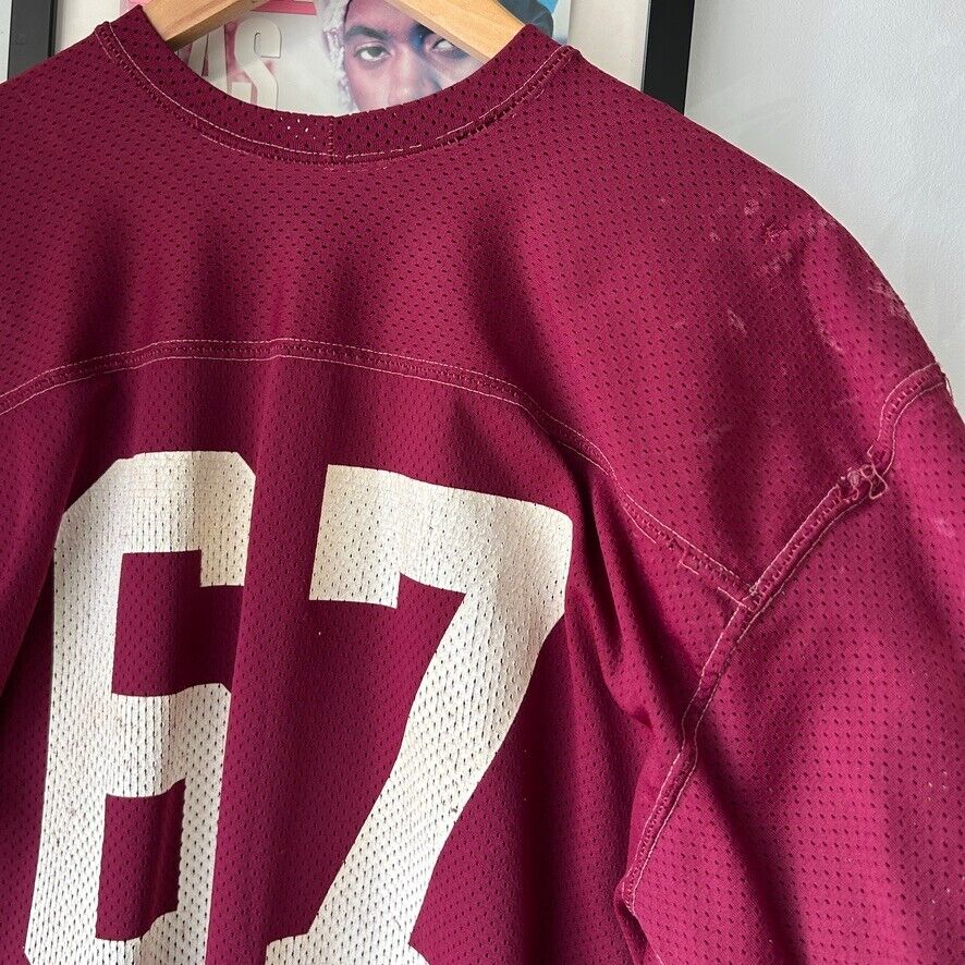 VINTAGE | Thrashed Maroon 67 Football Jersey sz M