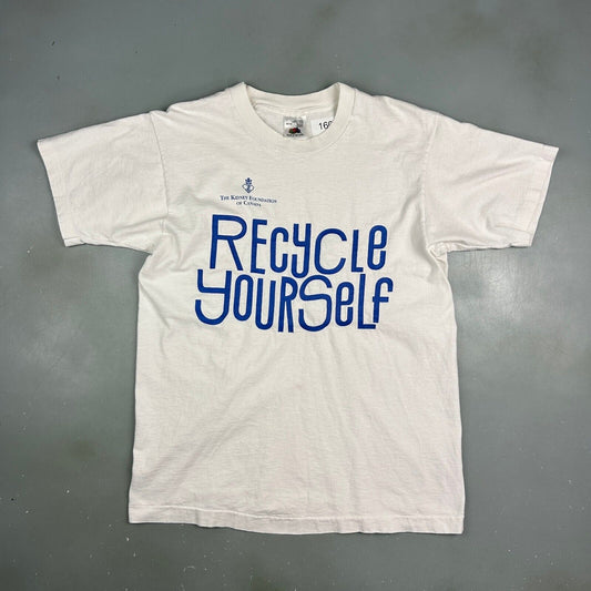 VINTAGE 90s | Recycle Yourself Kidney Foundation T-Shirt sz S-M Adult