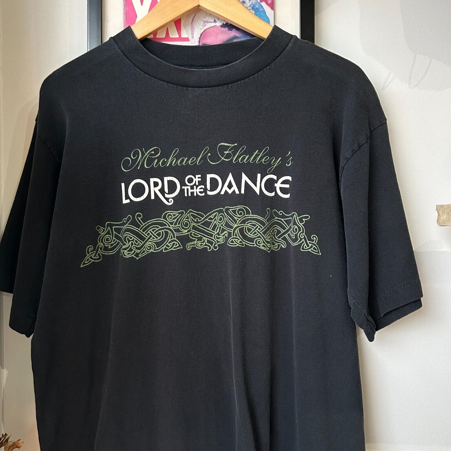 VINTAGE 90s | Michael Flatley's Lord Of The Dance Black T-Shirt sz L Adult