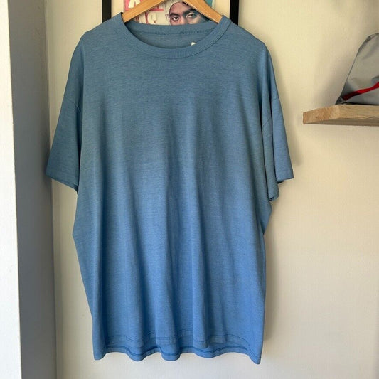 VINTAGE 90s | Faded Blue Blank T-Shirt sz XL