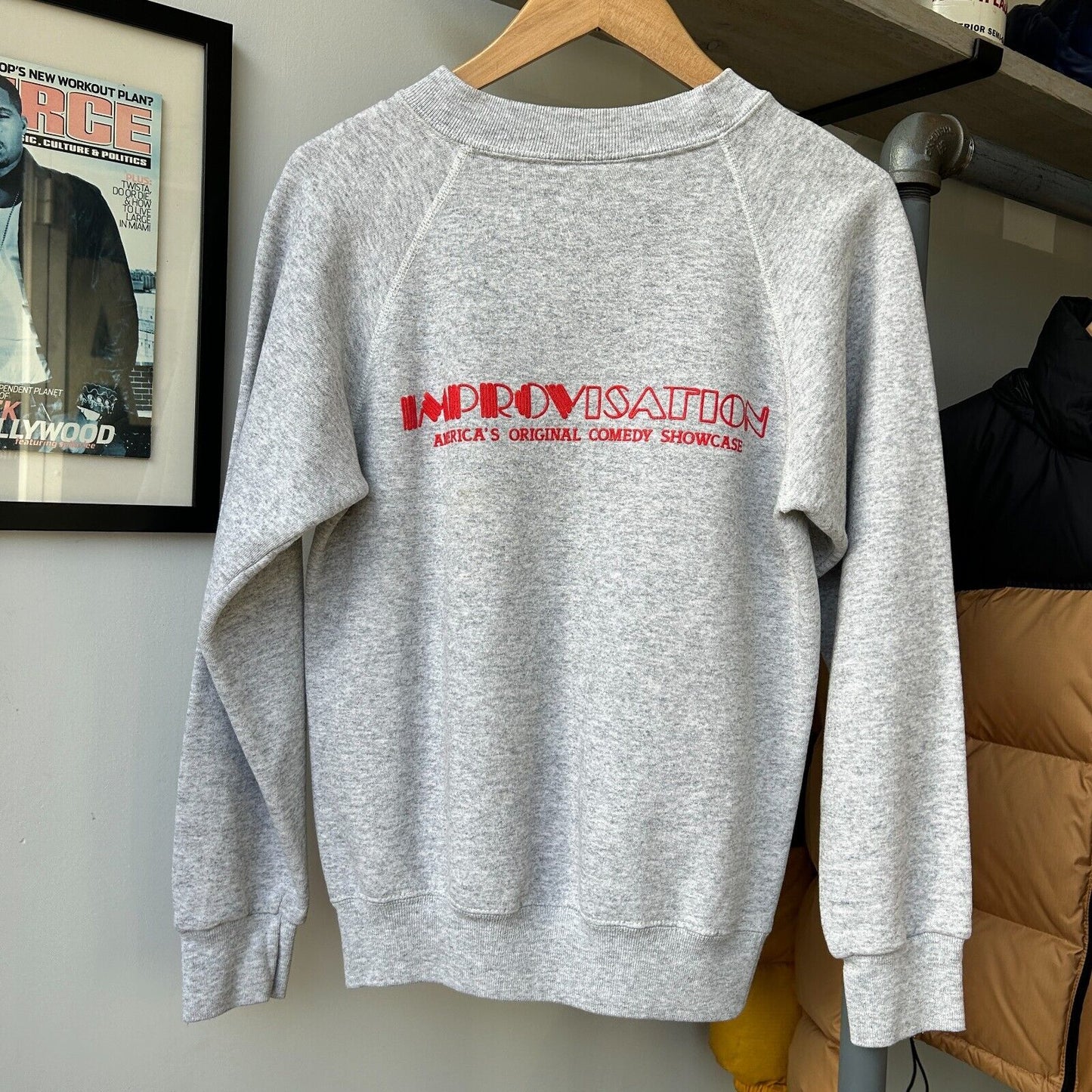 VINTAGE 80s 90s | Improv Santa Monica Comedy Club Crew Sweater sz S