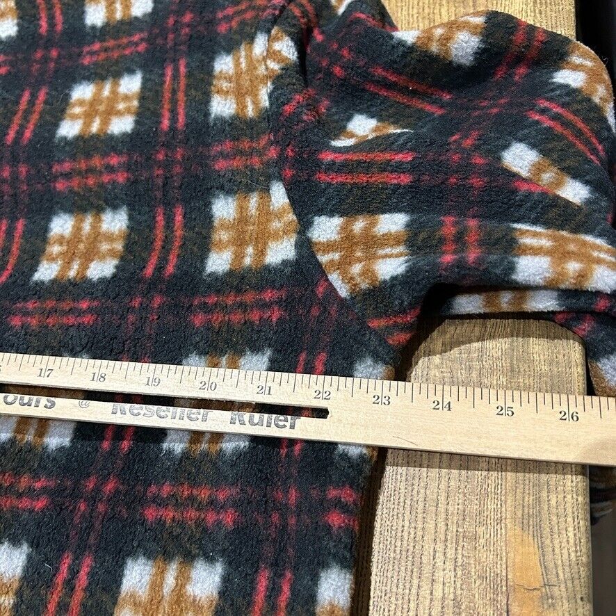 VINTAGE 90s | Plaid Snap T Fleece Pullover Sweater sz L