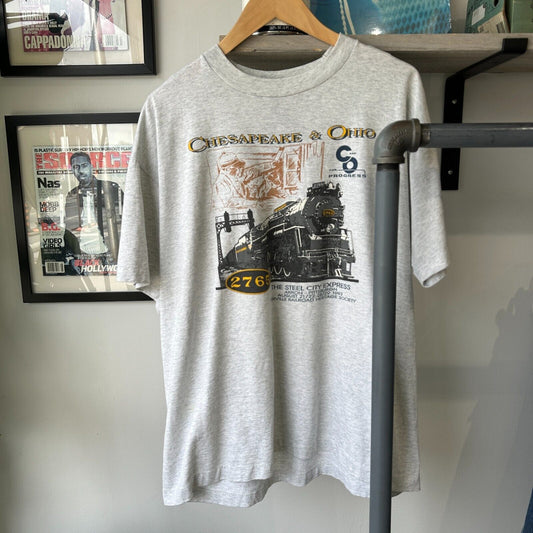 VINTAGE 90s | The Steel City Express Train T-Shirt sz XL Adult